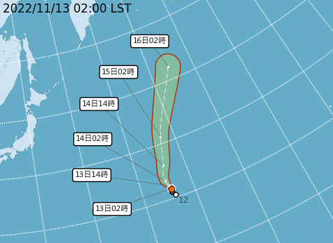 警示說明:山貓颱風動態