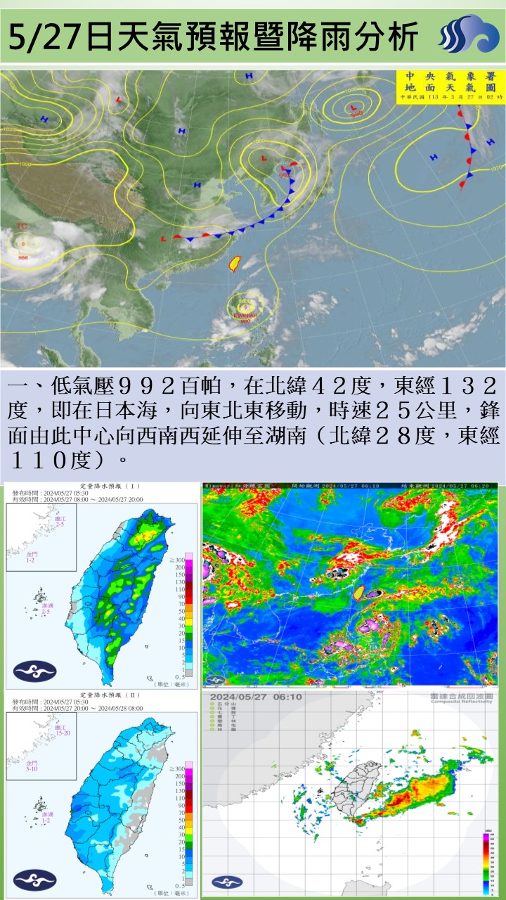 警示說明:本日天氣圖