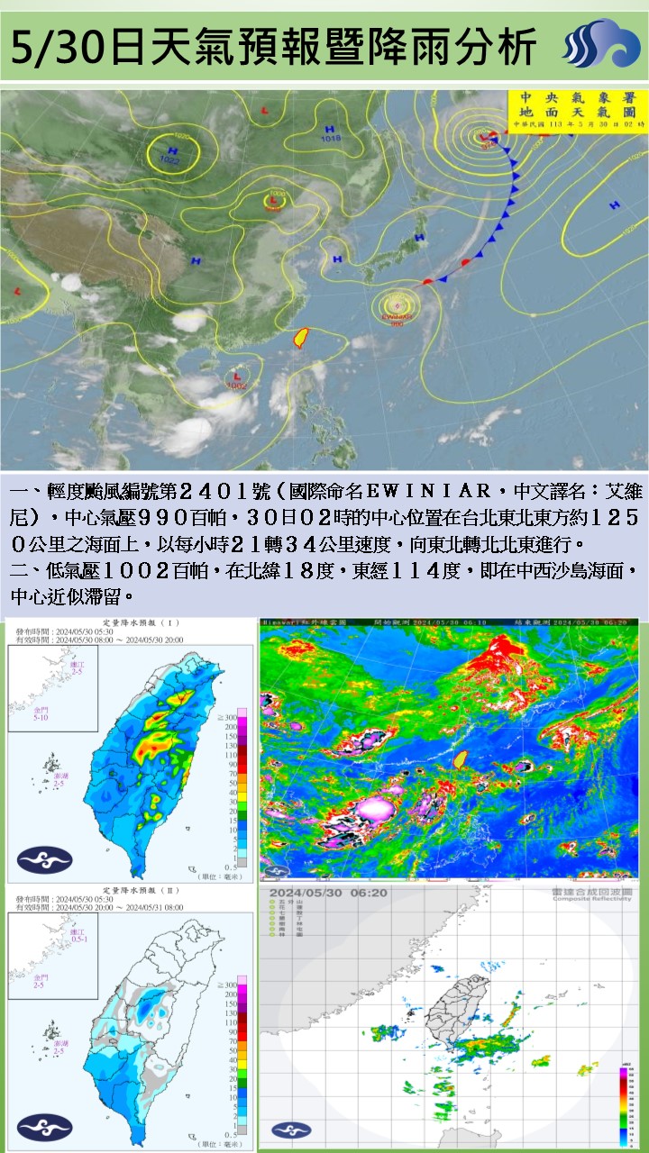 警示說明:本日天氣圖