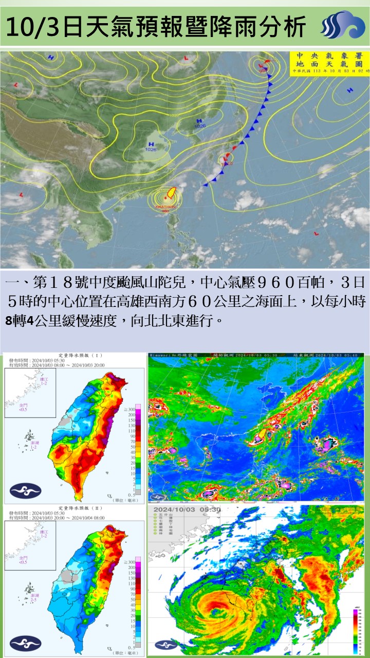 警示說明:天氣圖