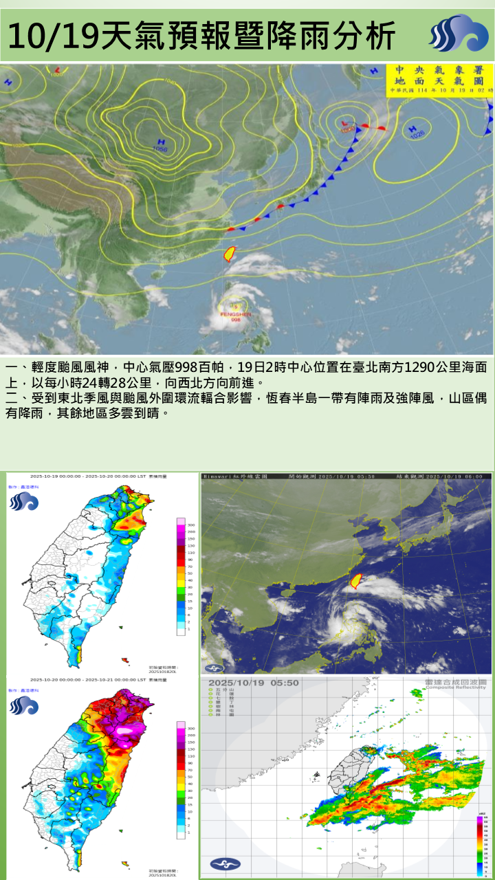 警示說明:東北季風及颱風外圍環流影響