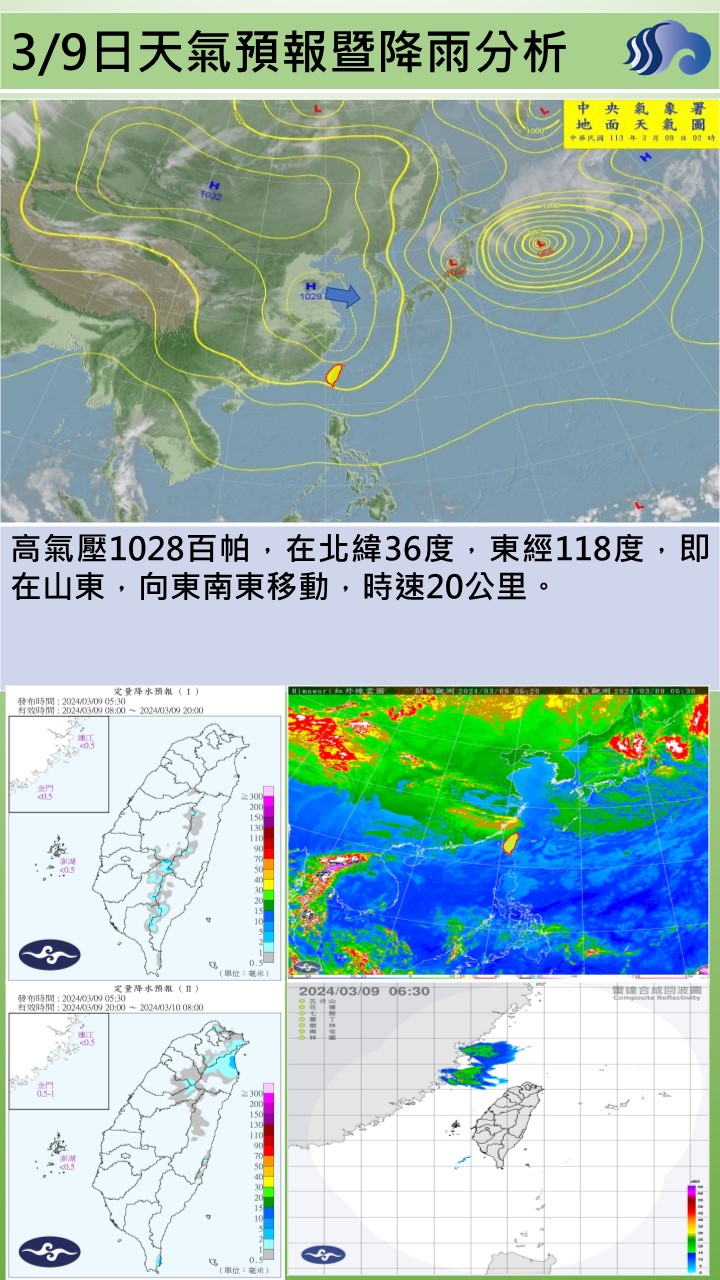 警示說明:本日天氣圖
