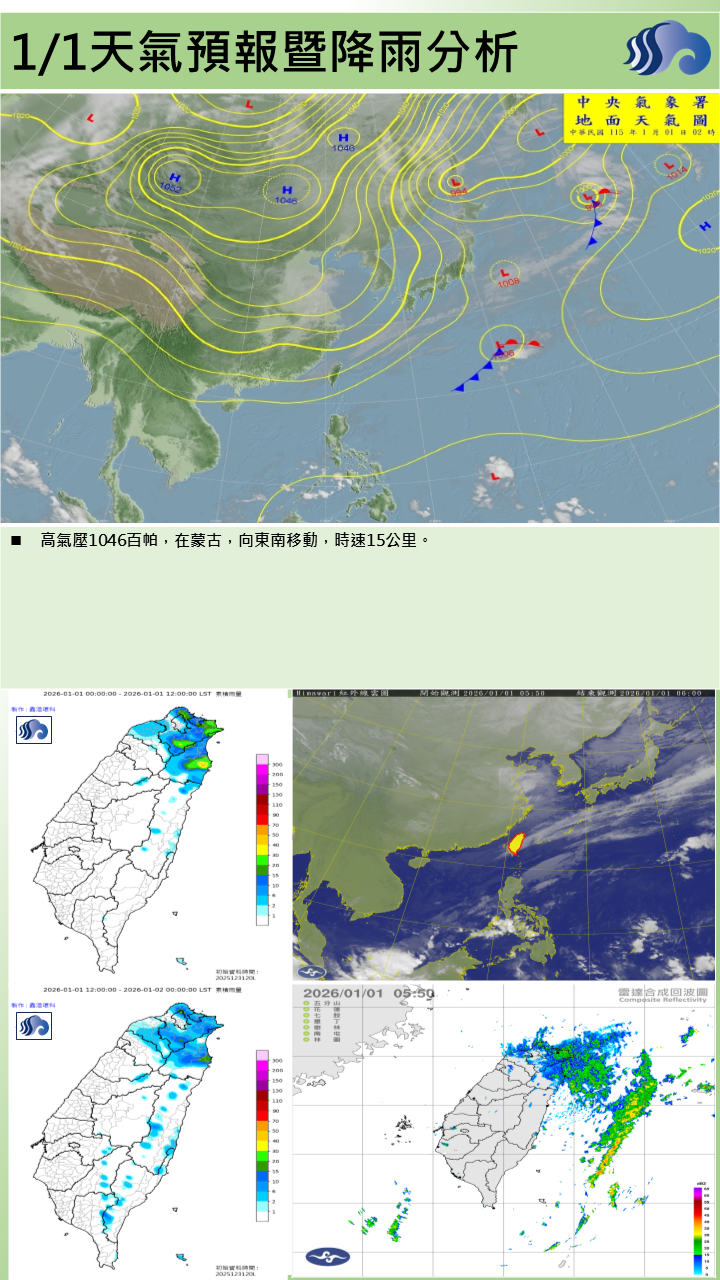 警示說明:強烈大陸冷氣團南下，晚起氣溫下降