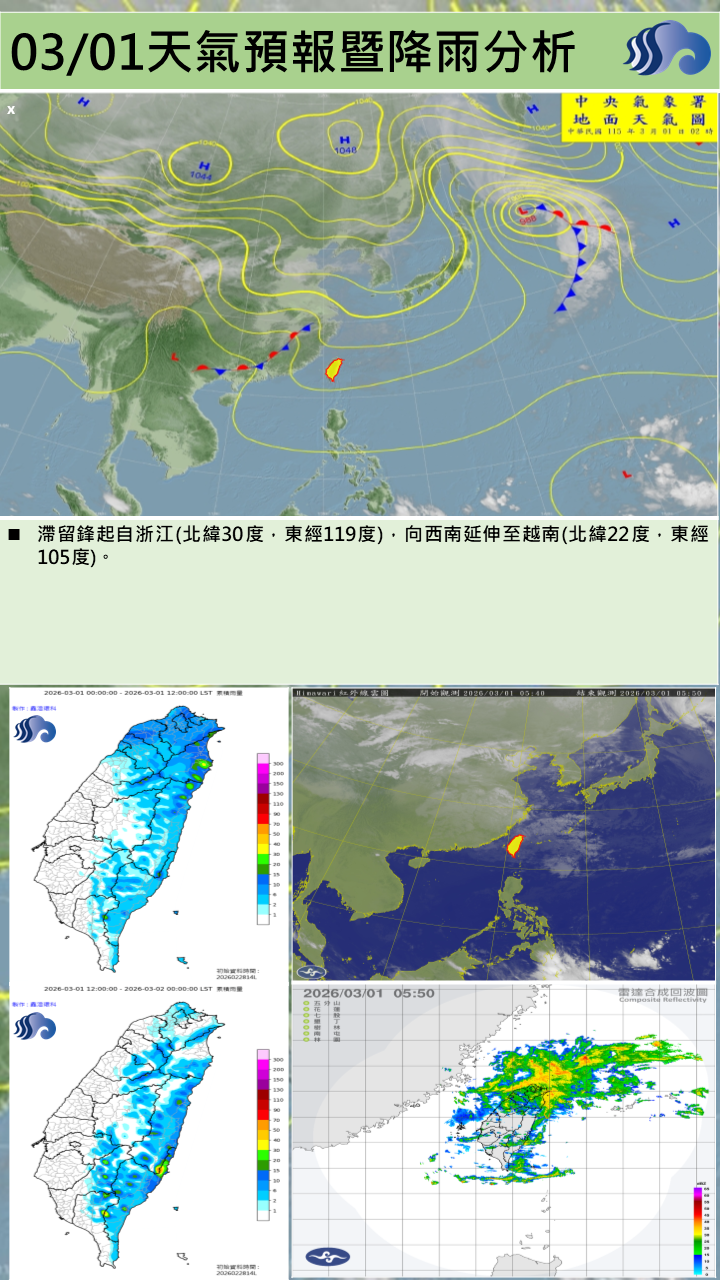 警示說明:早晚氣溫偏涼，恆春半島為局部短暫