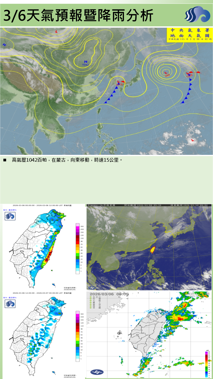 警示說明:東北季風增強，早晚氣溫偏涼