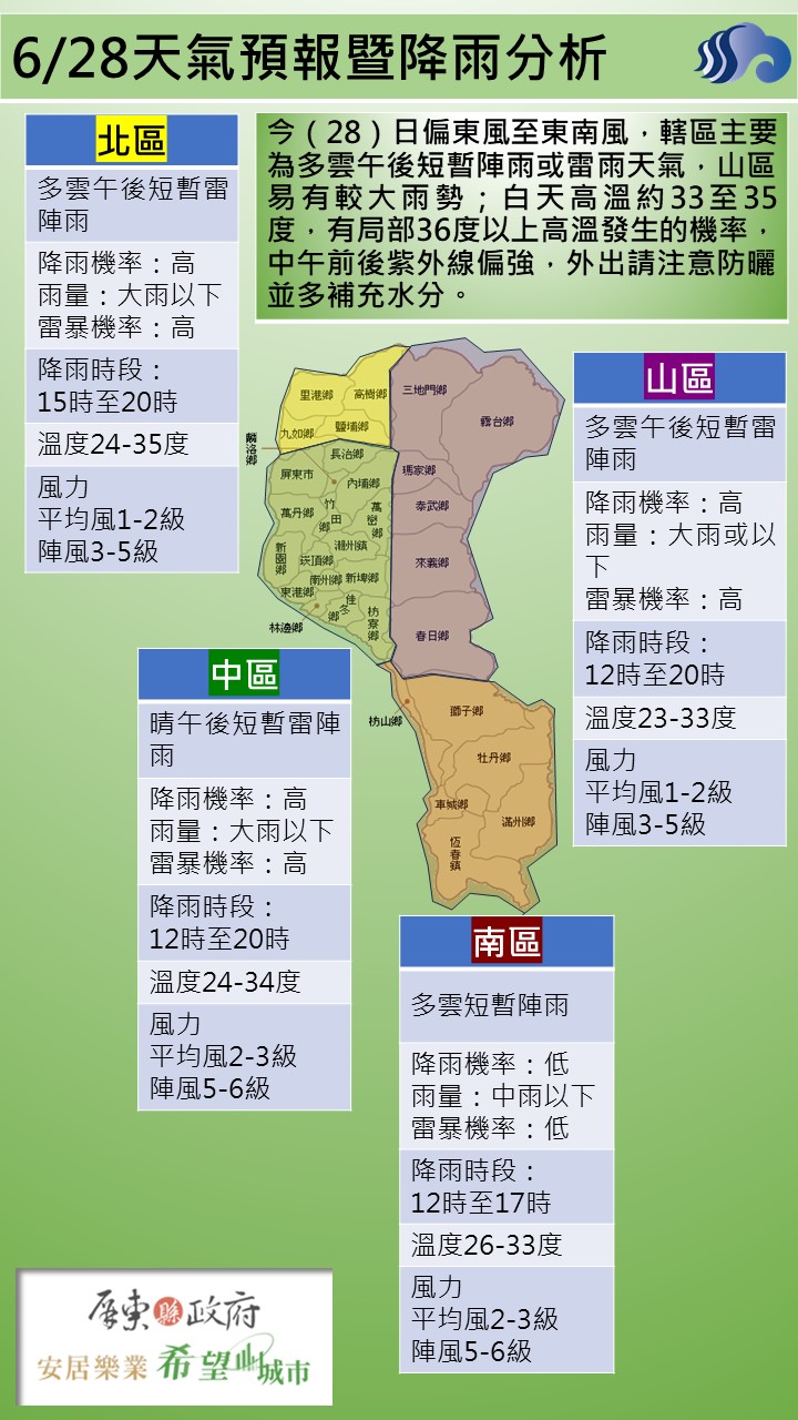 警示說明:山區易有較大雨勢